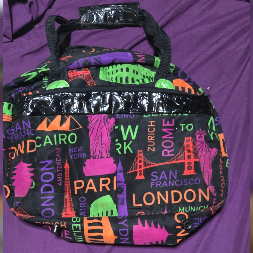 Colorful City Print Tote Bag